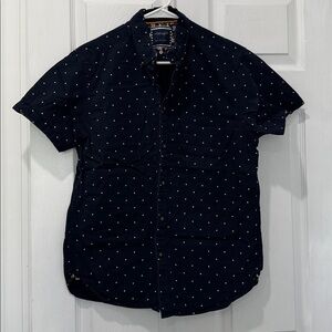 Denim & Flower Navy Polka Dot Button-Down Shirt